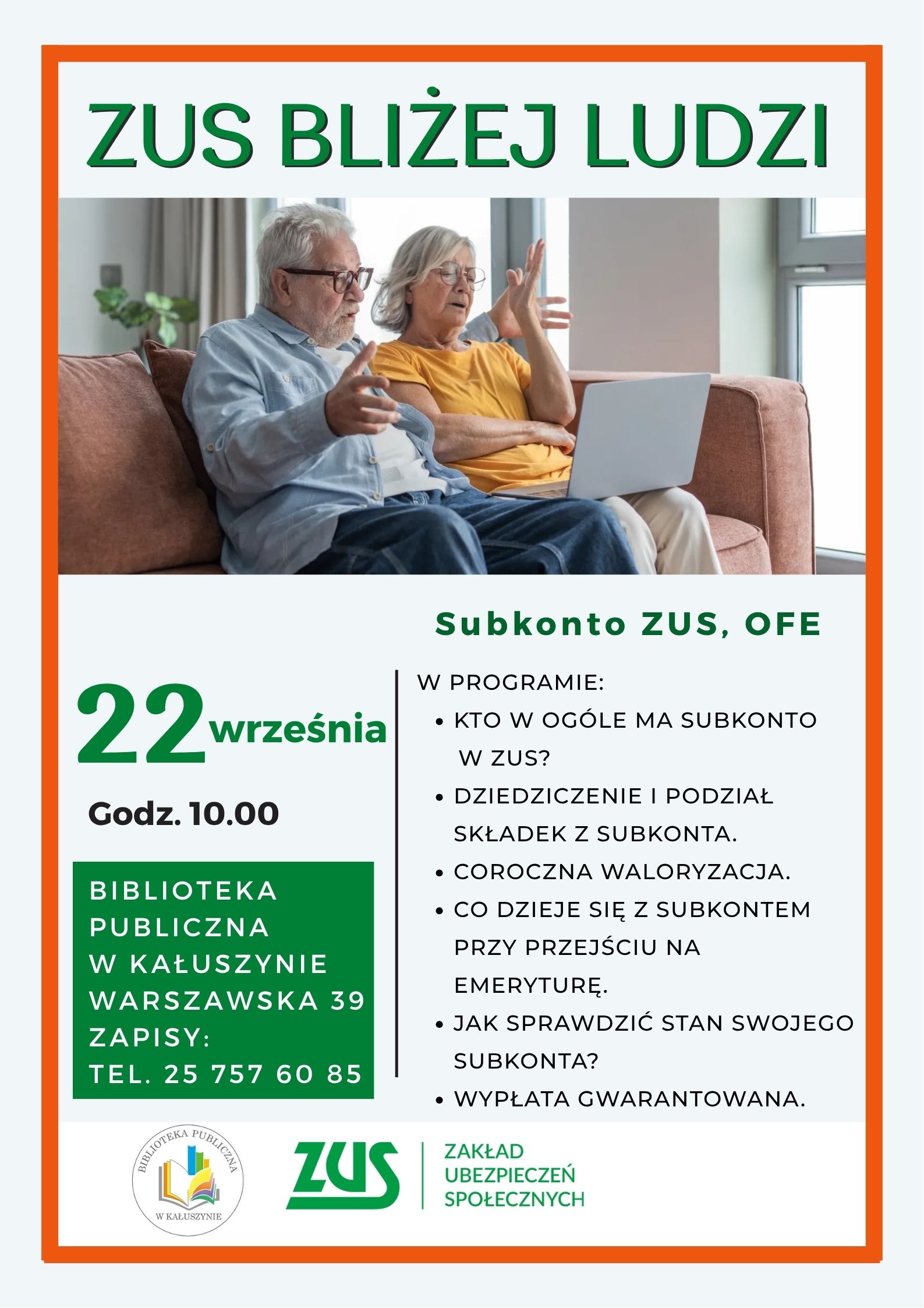 Informacja o warsztatach zus